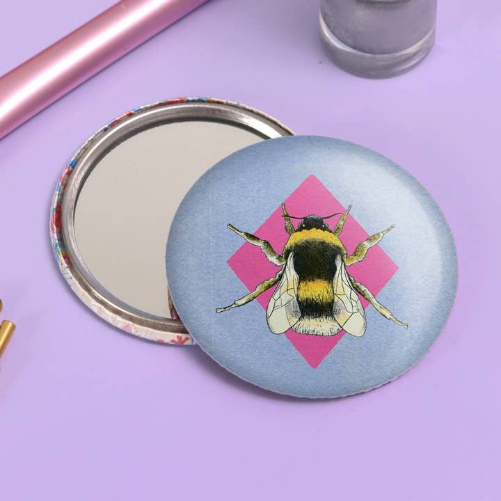 Bumble Bee Pocket Mirror | Make Up Mirror | Compact for wholesale by Fawn & Thistle Ltd (US Duties Paid)