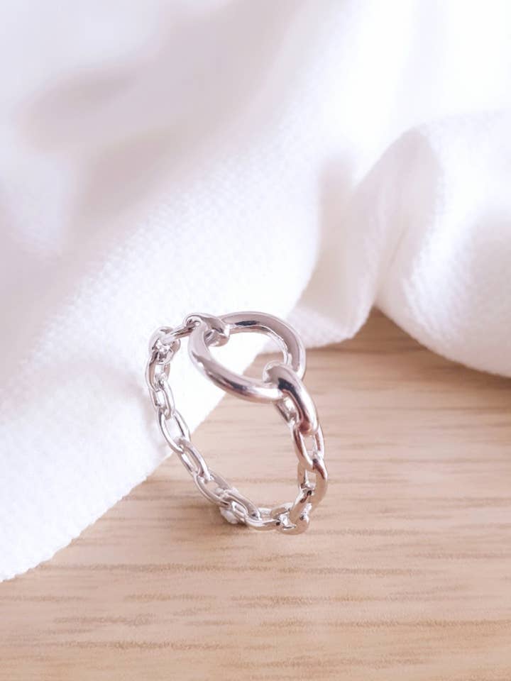 Anillo de plata 925/1000 rodiada con círculo para venta al por mayor de SIUKA