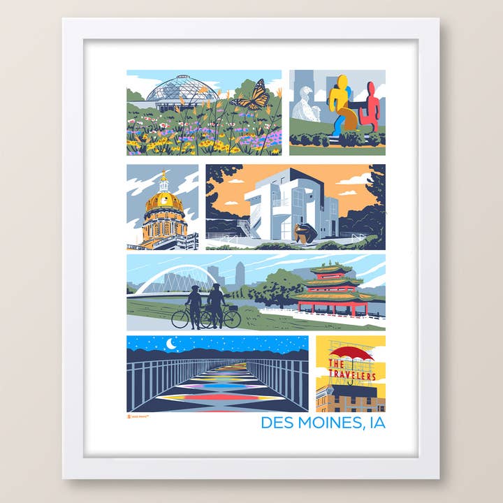 Landmarks of Des Moines Print for wholesale by Bozz Prints