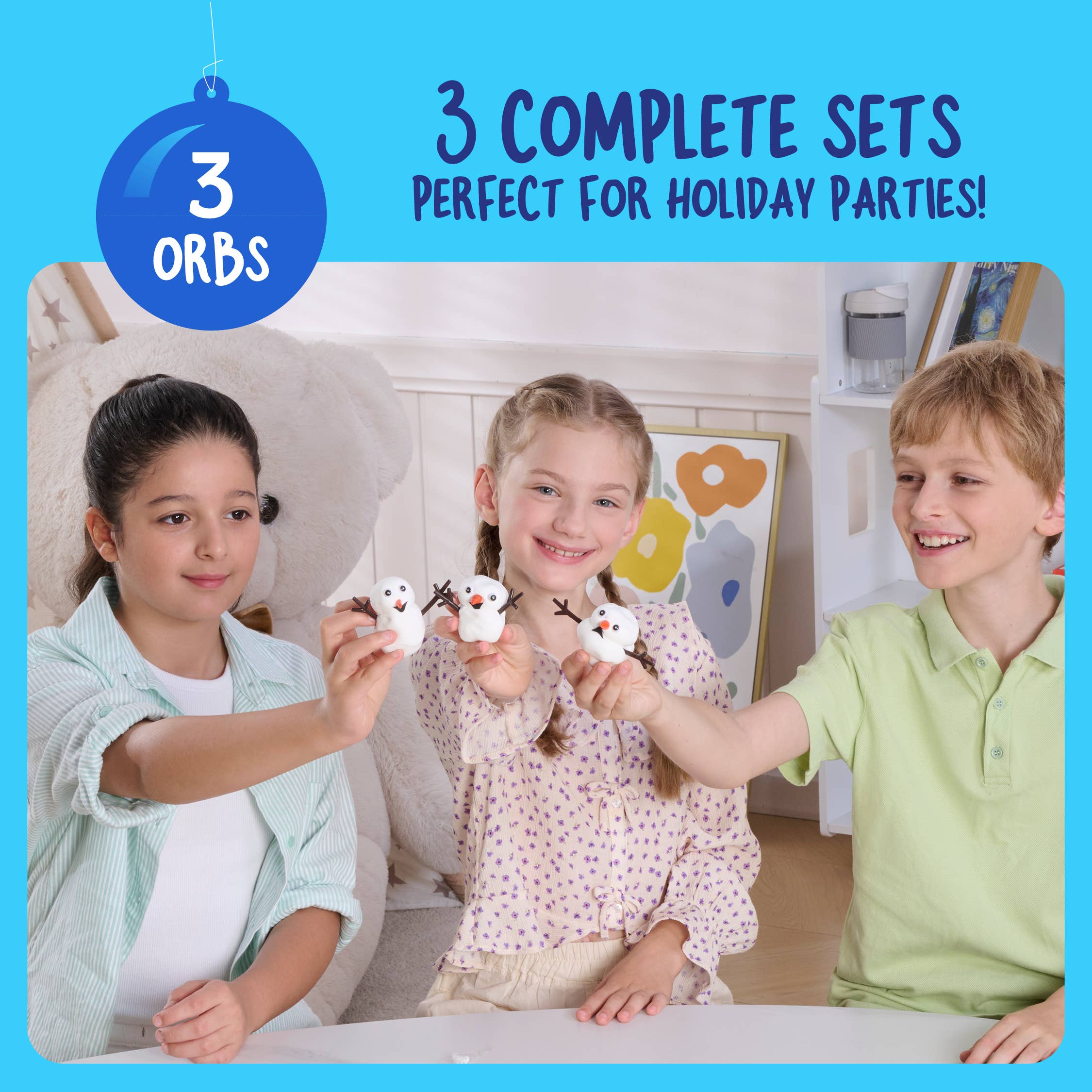 Dan&Darci – Kit de artesanato DIY - Criança por atacado – Kit para Fazer Boneco de Neve para Crianças - Kit de Artesanato para Construir Boneco de Neve3