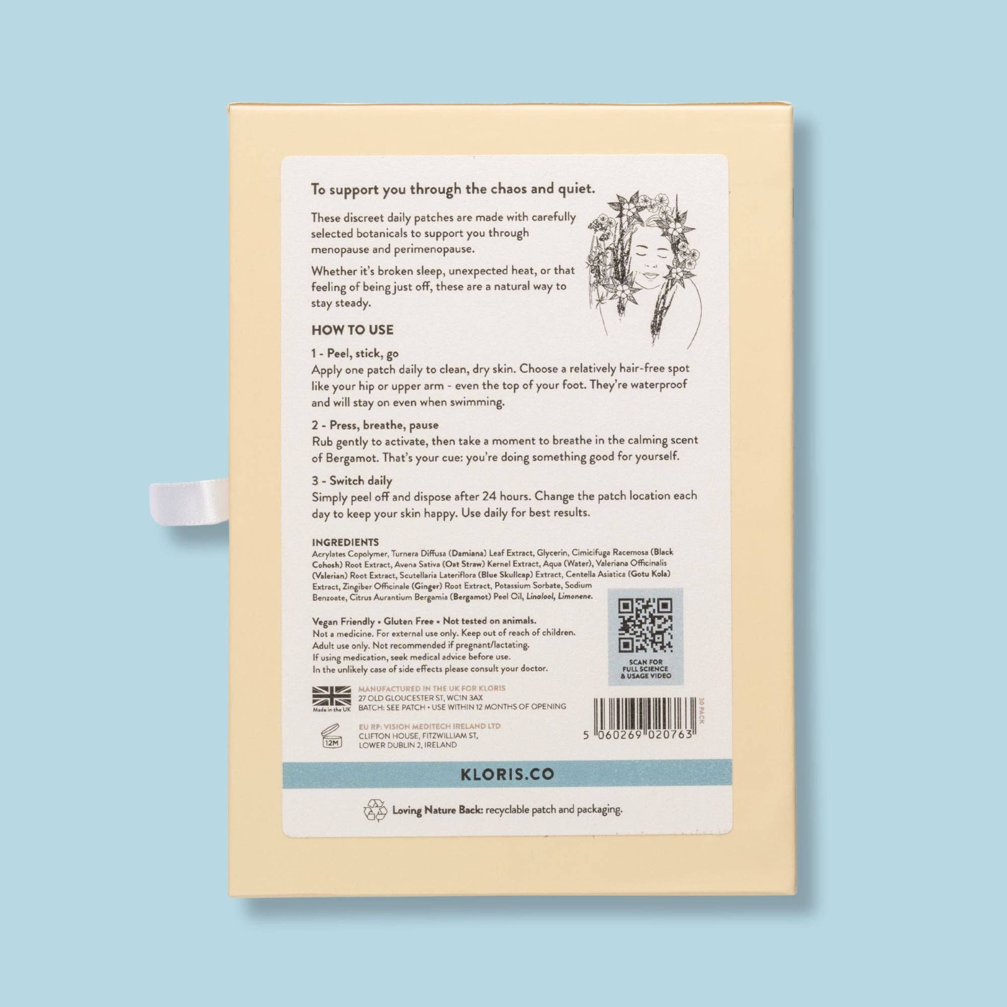 KLORIS – wholesale Topical wellness patches – Menopause Balance Patches – Natural Daily Relief 30 Day Pack5