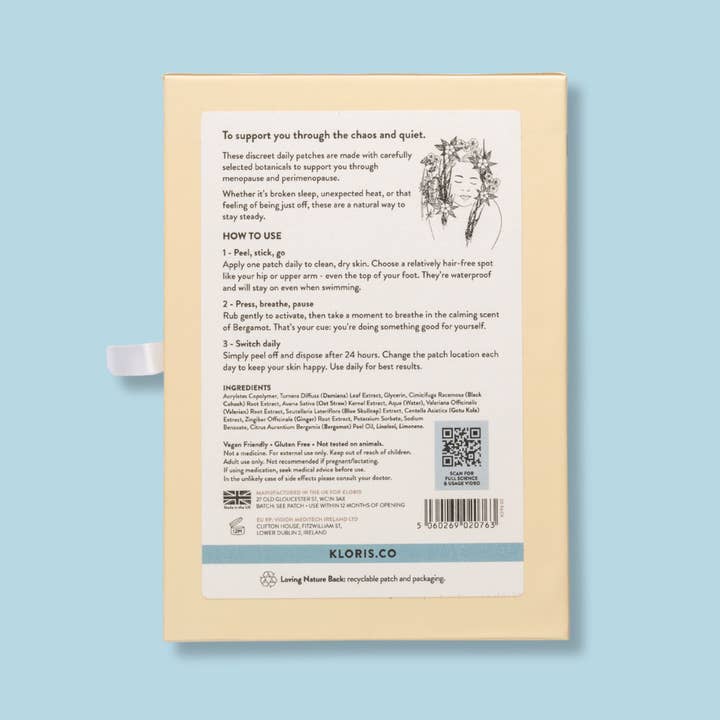 KLORIS - Wholesale Topical Wellness Patches - Menopause Balance Patches – Natural Daily Relief 30 Day Pack5