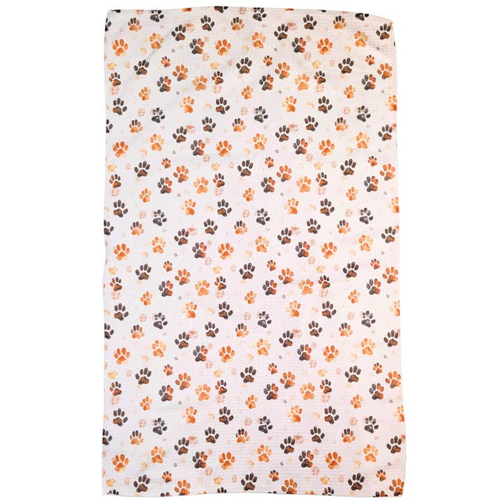 Dirty Dog Paw Prints Waffle Weave Towels - Spring Decor for wholesale by Driftless Studios