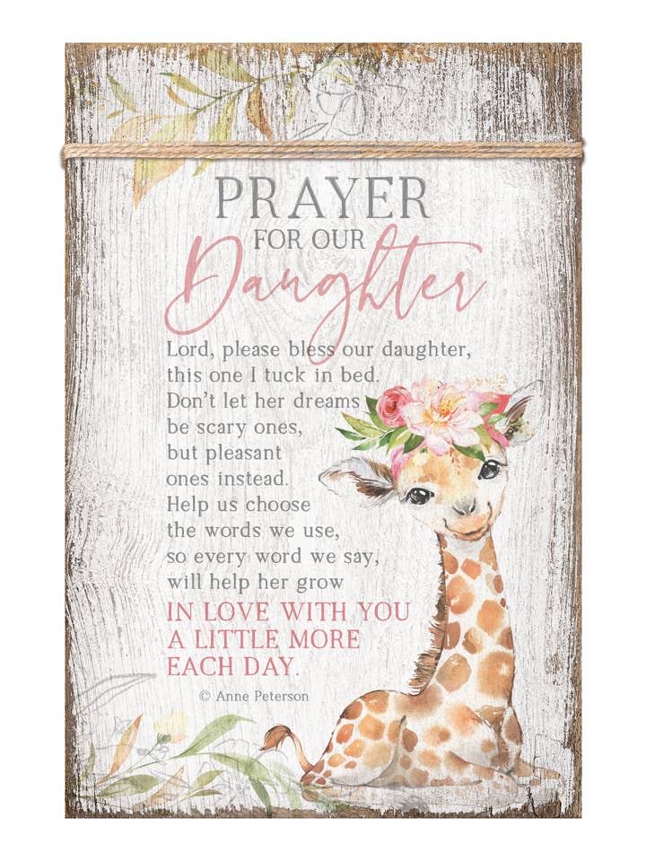 Bøn til vores datter - Tidløs garn 6X9 træplade for engroshandel hos Dexsa