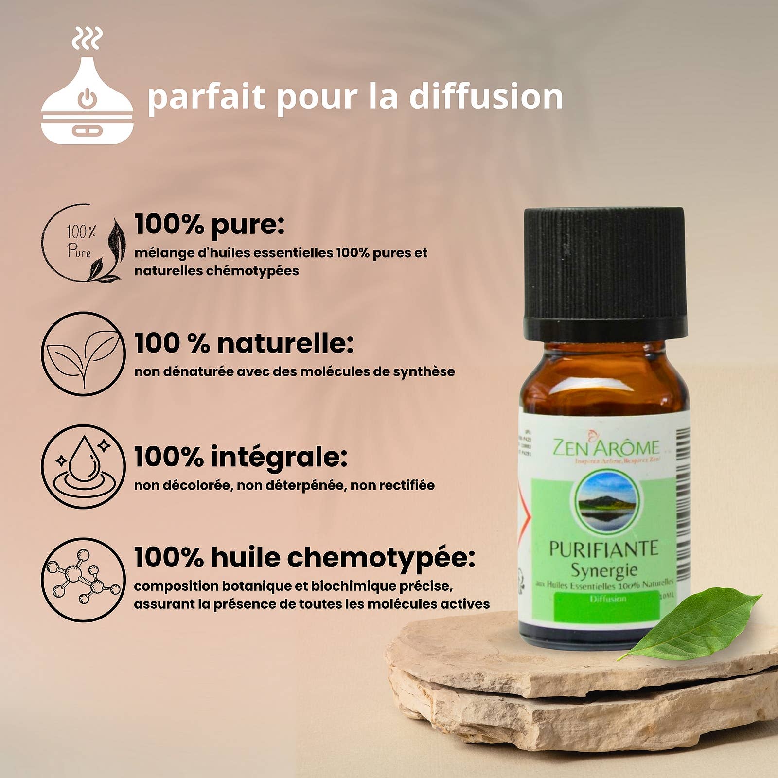 Zen'Arôme - Wholesale Essential Oil - Purifying Essential Oil Synergy for Diffuser - 10 ml3