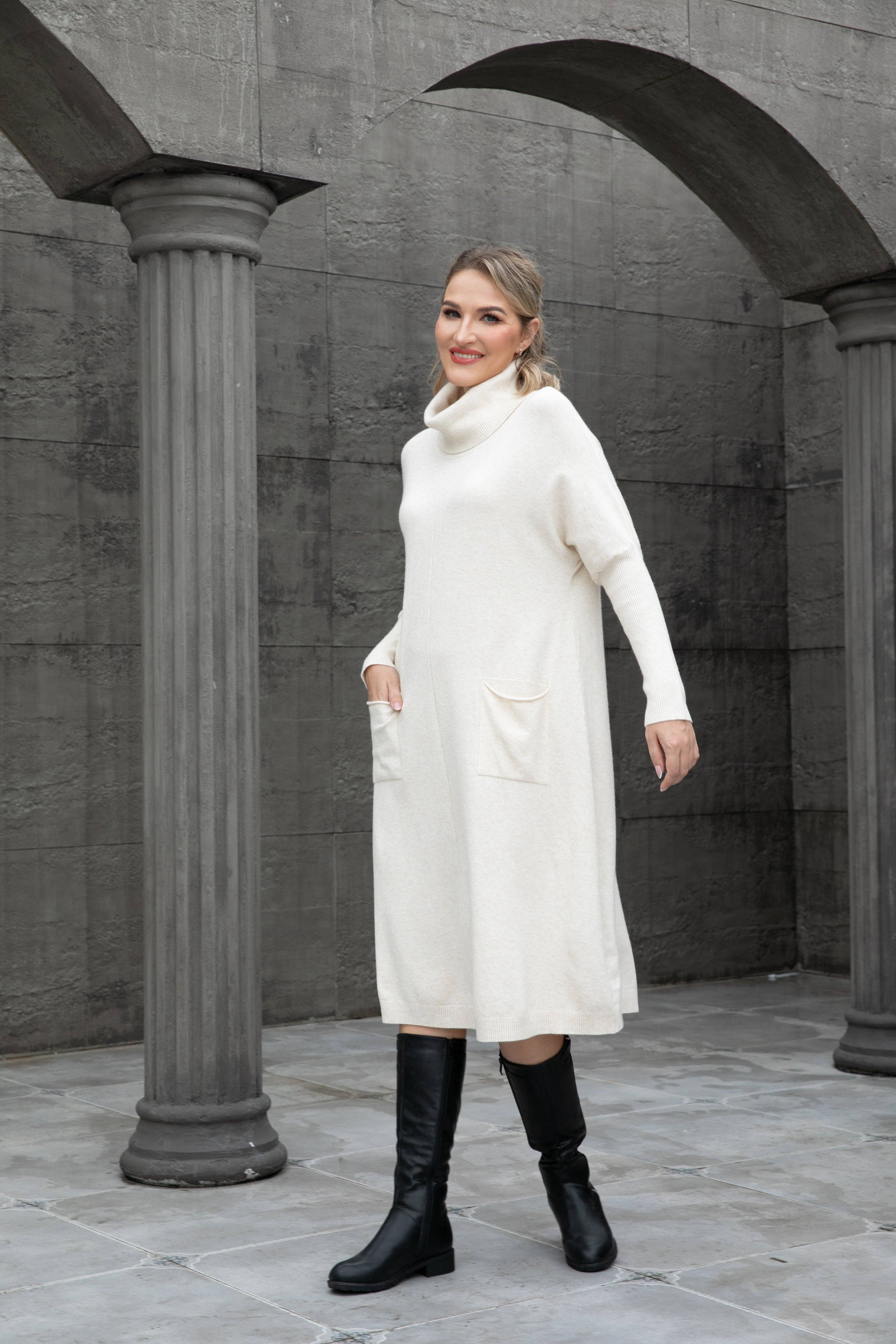 Orange Fashion Village - Vente Robe – femme - Robe-pull longue Cozy Chic4