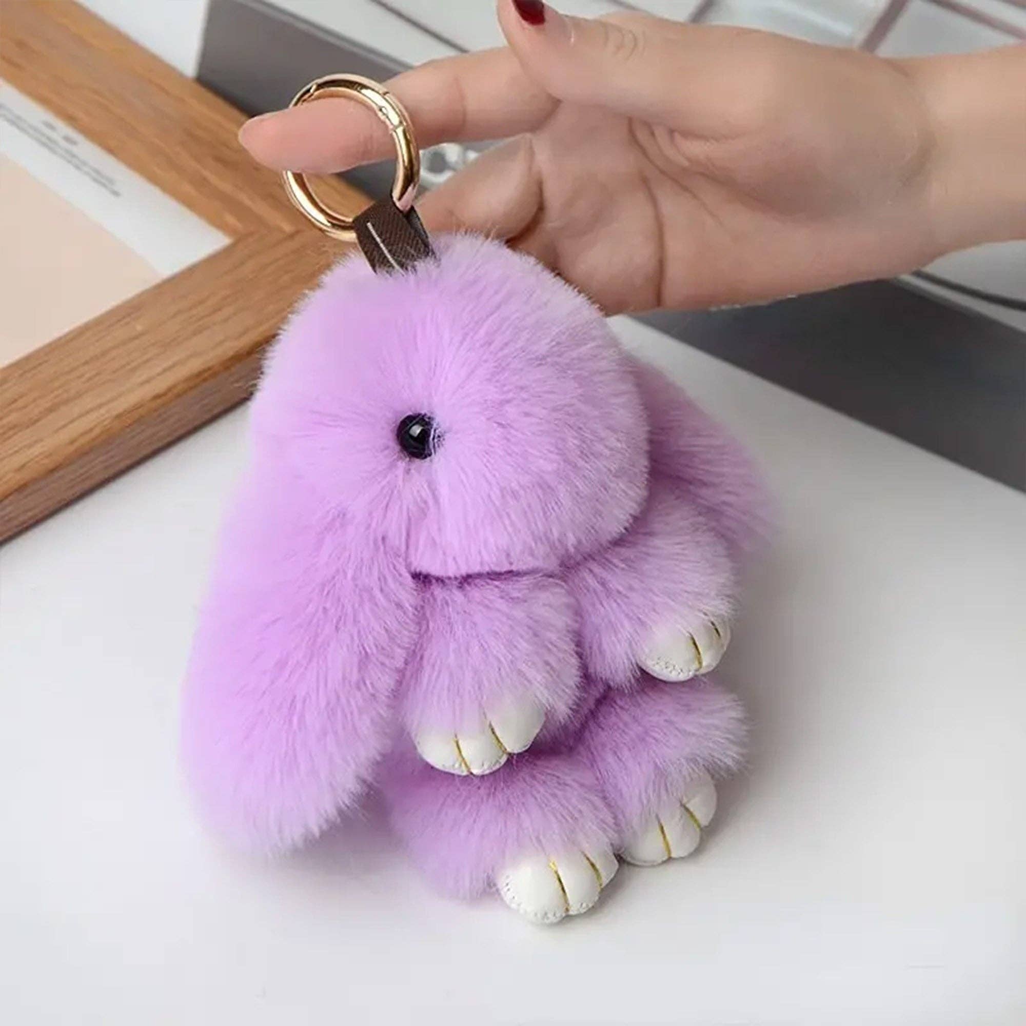 TAPA fashion - Wholesale Keychain – Women's - Small Rabbit Pom Pom Key Chain KC0225-5 (3PC)8