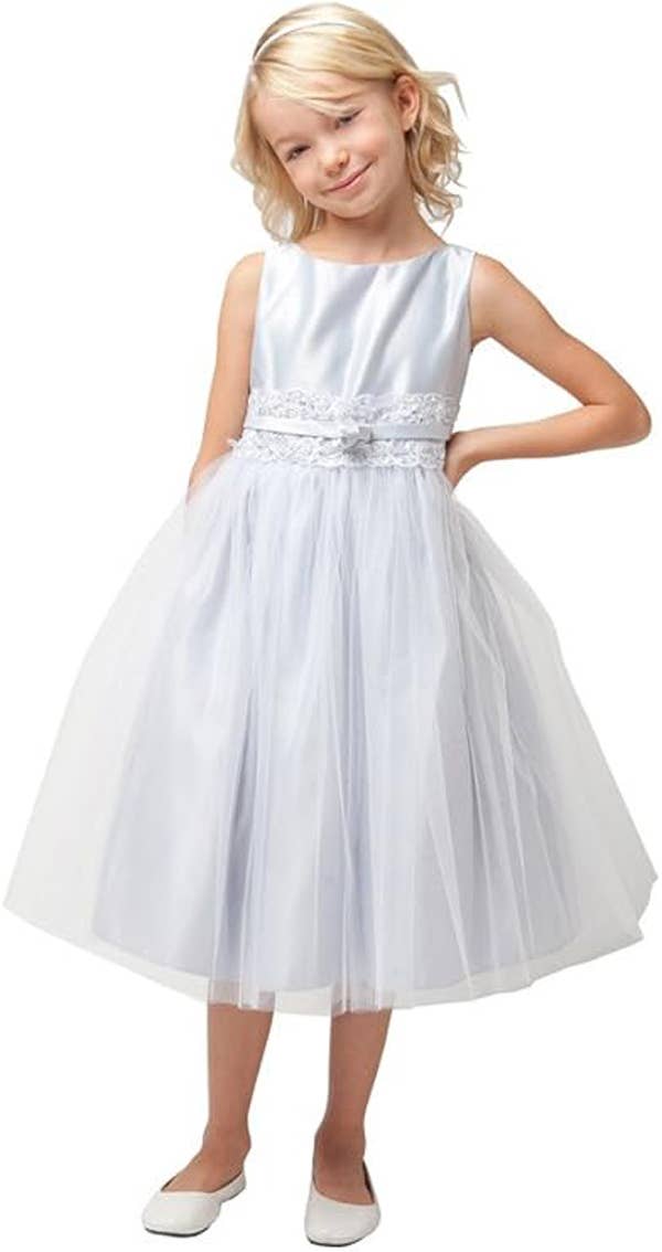 iGirlDress - Wholesale Dress - Kids - Vintage Metallic Lace & Tulle Flower Girl Pageant Dress5