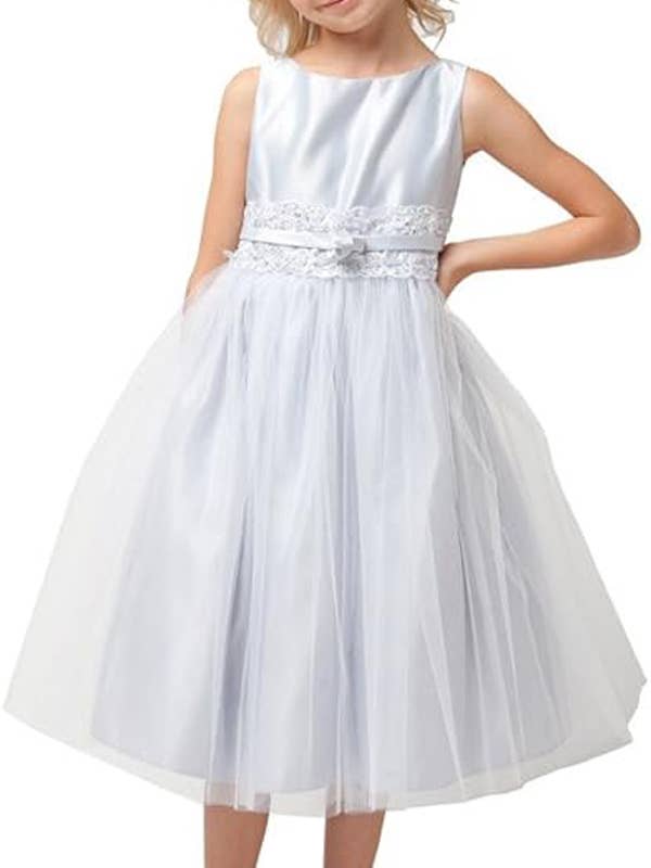 iGirlDress - Wholesale Dress - Kids - Vintage Metallic Lace & Tulle Flower Girl Pageant Dress5