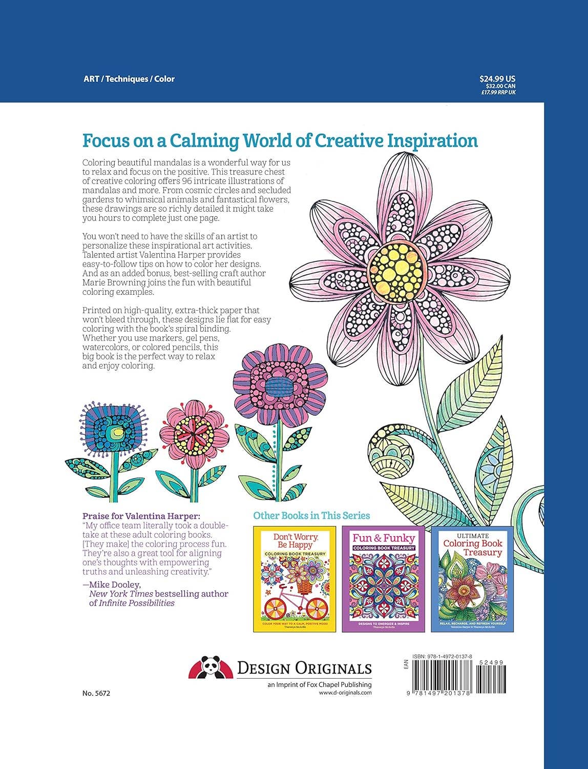 Fox Chapel Publishing - Wholesale Kleurboek - Volwassene - Mandala's en meer kleurboek Treasury (HC)1