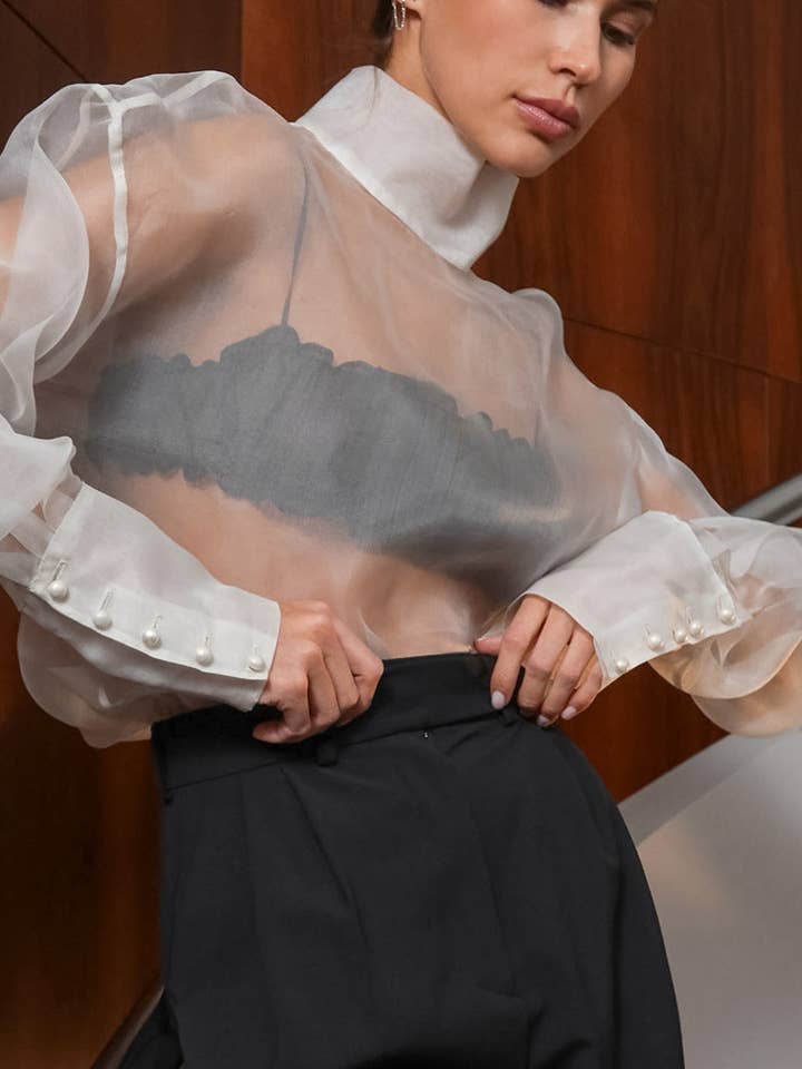 Marayn - Wholesale Blouse - Women's - Sheer Temptation Luxe Mesh Top Spring 20258