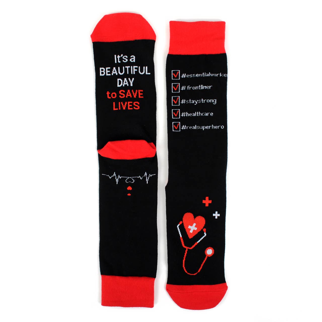 Selini New York - Vente Chaussettes – unisexe - Héros des soins de santé - Sauver des vies - Chaussettes fantaisie Ultra Premium4