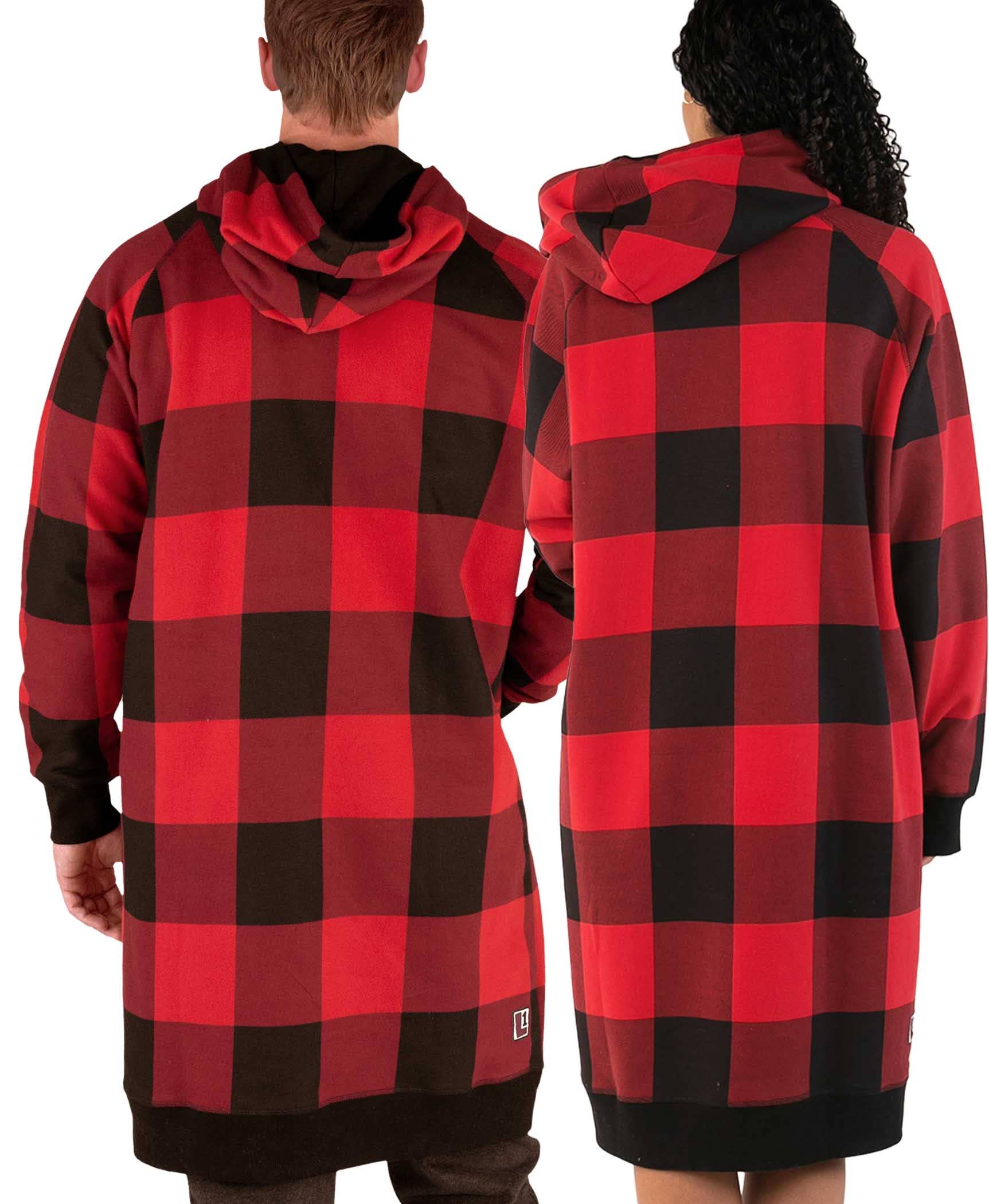 Lazy One - Wholesale Hoodie - Unisex - Red Plaid Sleep Hoodie3