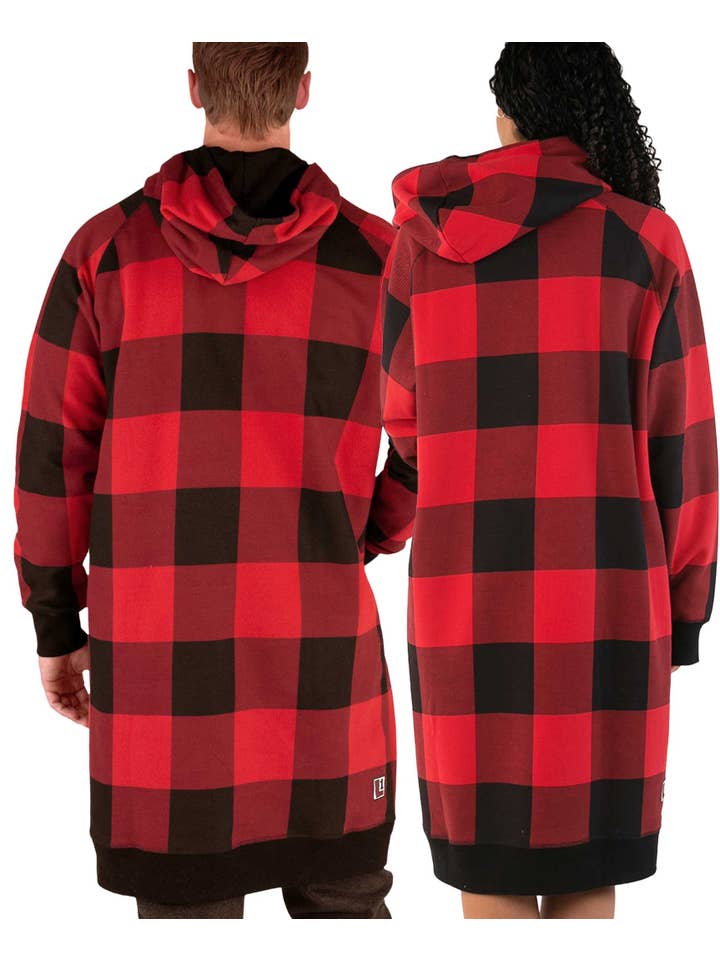 Lazy One - Wholesale Hoodie - Unisex - Red Plaid Sleep Hoodie3