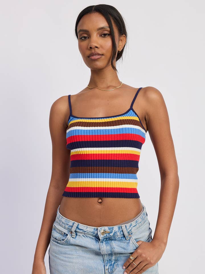 DÉBARDEUR EN MAILLE RAYÉE pour la vente par Emory Park