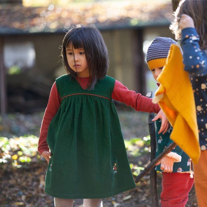 Vintage Green Corduroy Swing Dress for wholesale by Little Green Radicals