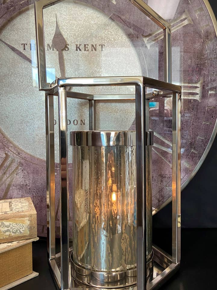 Stainless Steel Lantern 10"Wx13"H for wholesale by The Light Garden Collection