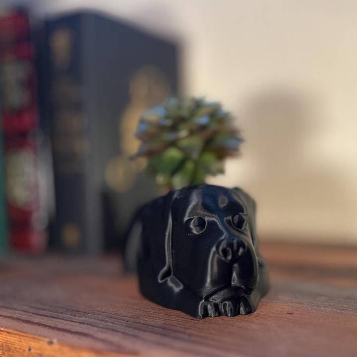 <3 Studio – Großhandel Blumentopf – Einzigartiger Pflanztopf: Schwarzer Labrador Pflanztopf - Sukkulenten-Topf, Schwarze Labrador Geschenke