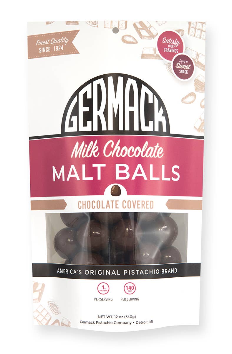 Germack Pistachio Company - Wholesale Chocolate Covered Sweets - Chocolate Milk Malt Balls - 12 oz0