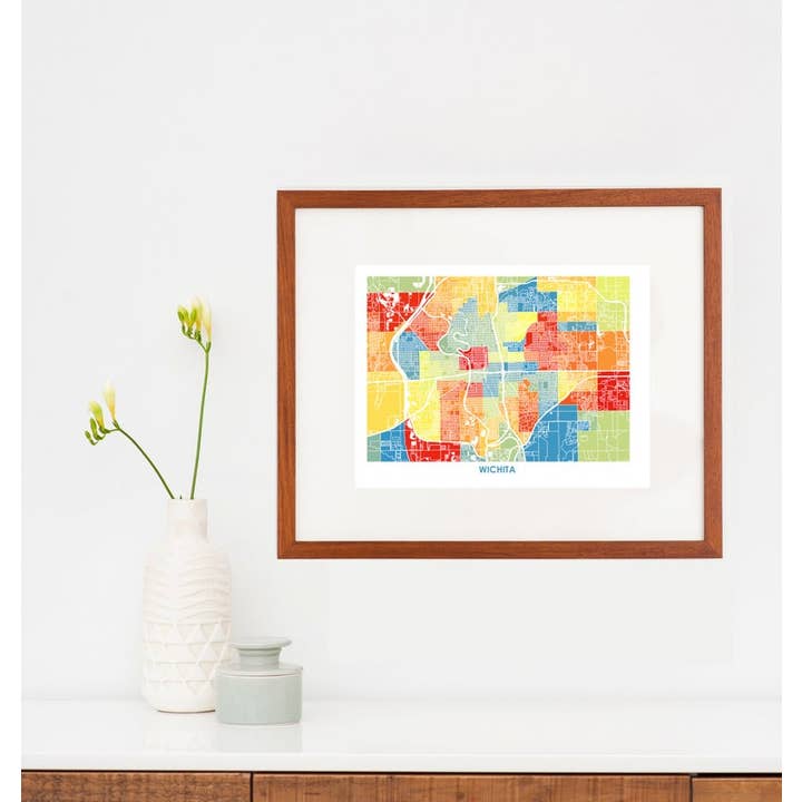 Juanita's Adventures - Wholesale Art Print - Juanitas Wichita Map Print2