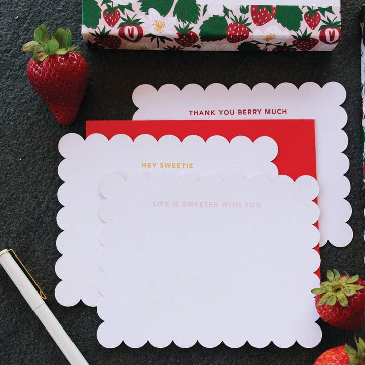 Paper Farm Press - Wholesale Stationery/Notecard Set - Strawberry Patch Assorted Notecard Set1
