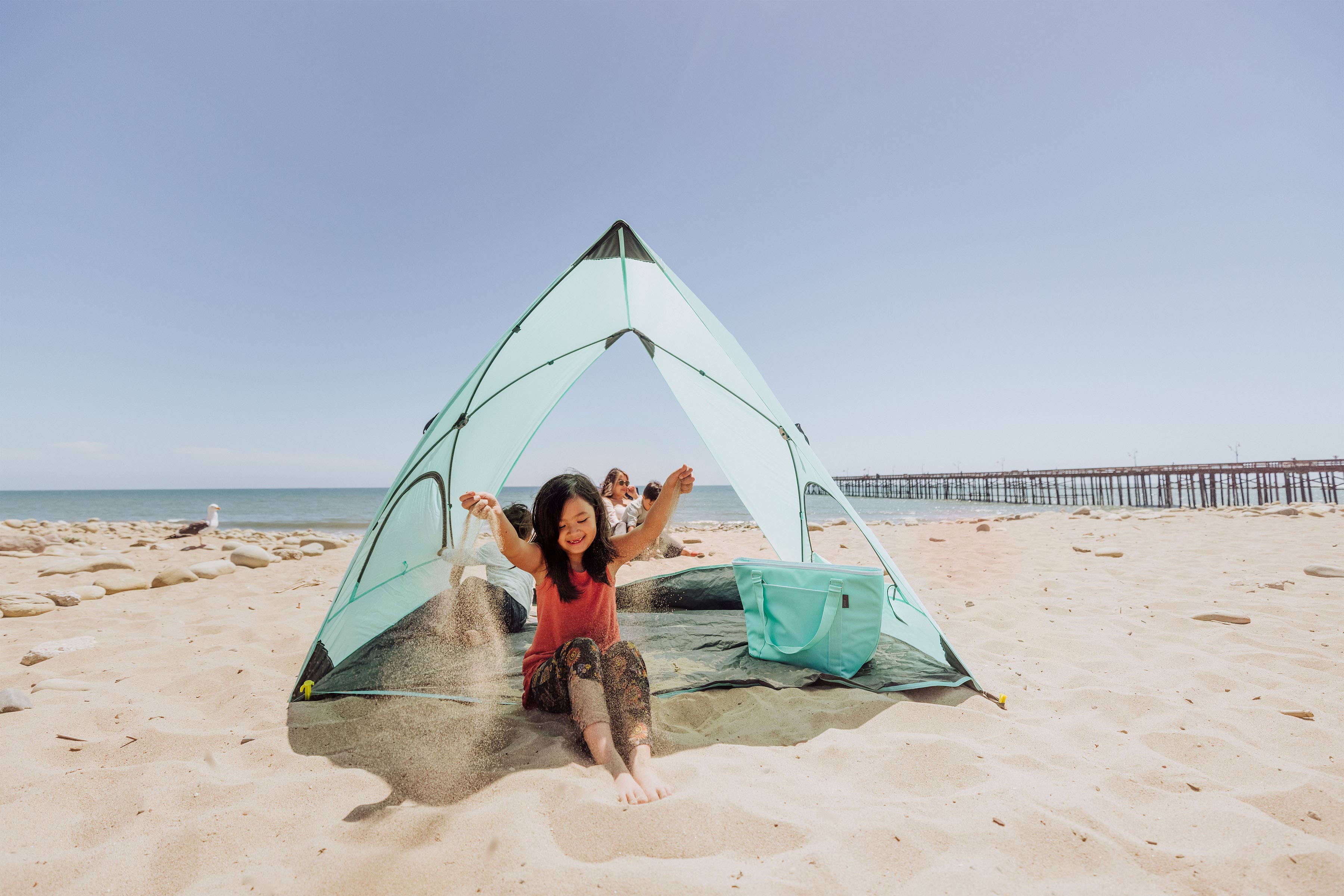 Ice Blue Pismo A-Frame Portable Beach Tent, (Ice Blue) for wholesale on Faire2