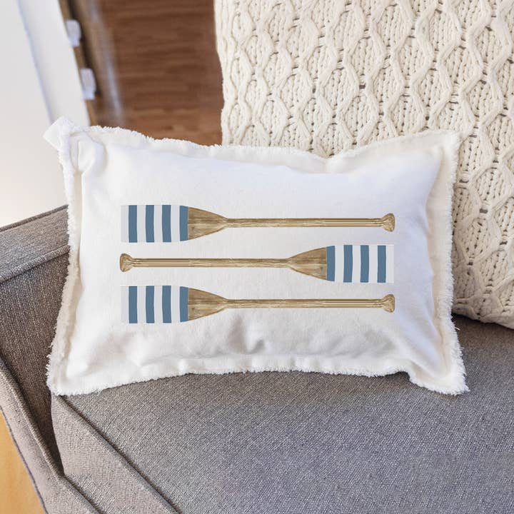 Coussin lombaire Striped Oars pour la vente par Rustic Marlin