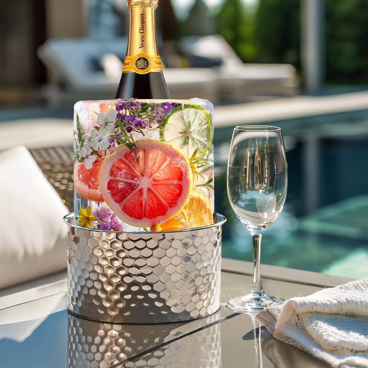 CÔTIER BRAND - Wholesale Wine Bucket - Ice Mold Hammered Wine Bottle Chiller Silver | Hostess Gift3