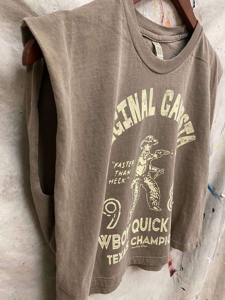 Country Deep Apparel - Wholesale Tank Top - Women's - Original Gangsta Boxy Midriff Muscle top2