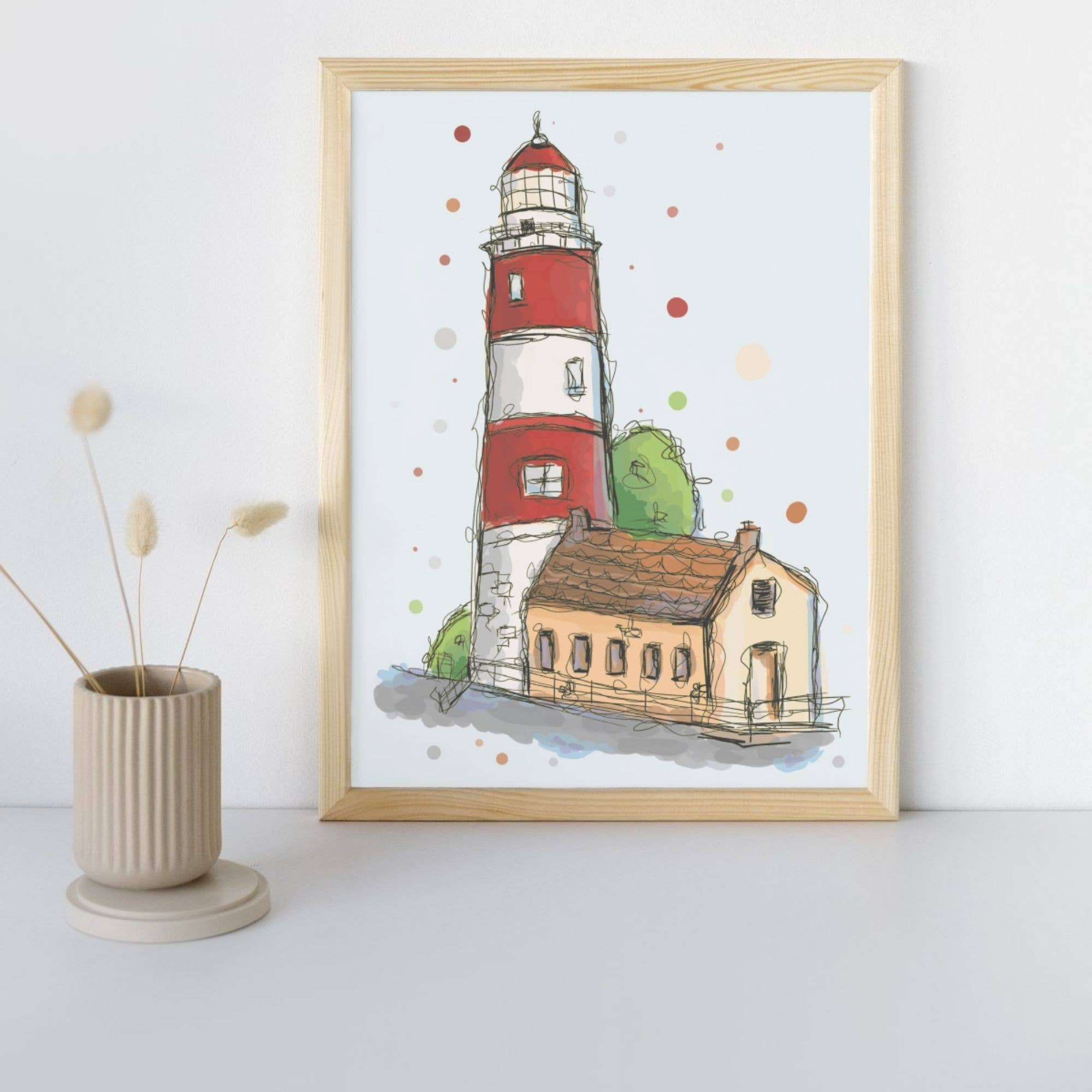 x The Fancy Firefly - Wholesale Art Print - Hand-Drawn Lighthouse Print – Urban Sketch Art, A5 & A41