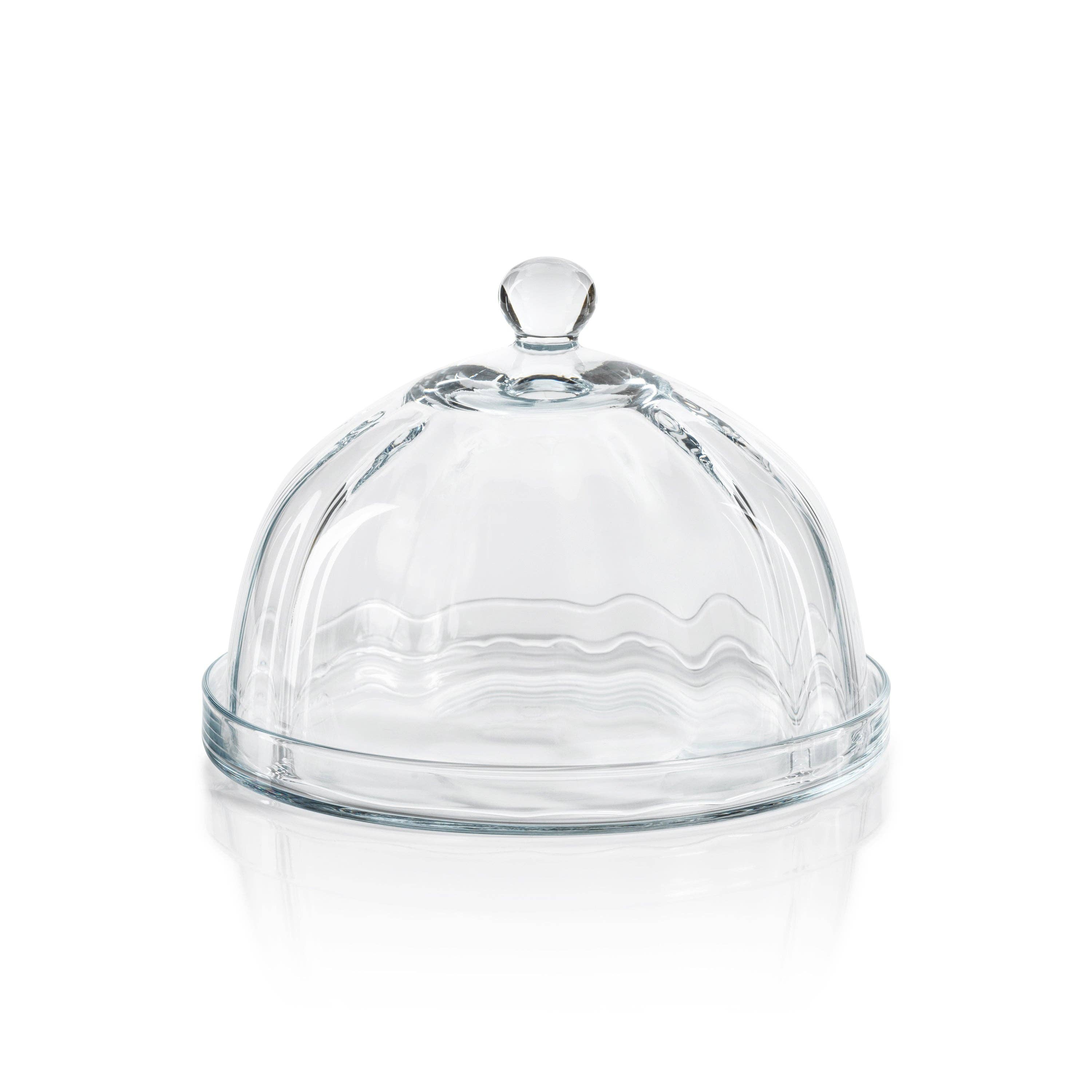 Zodax - Wholesale Cake Stand - Loulou Optic Pastry Glass Plate with Cloche