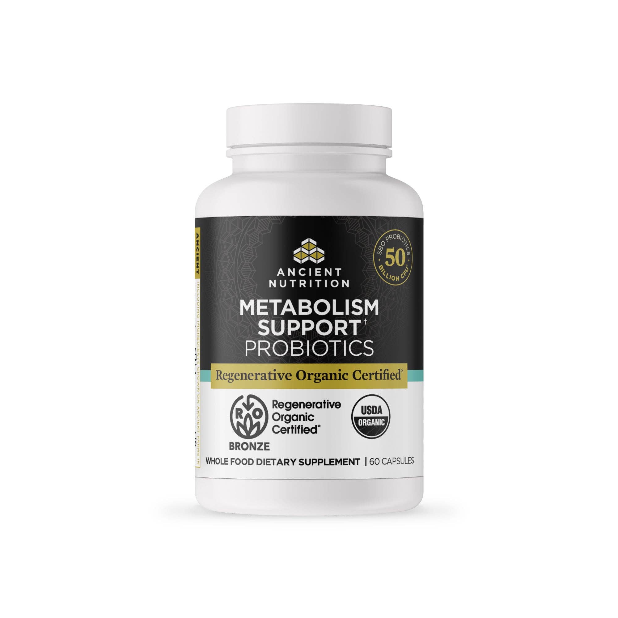 Ancient Nutrition - Vente Supplément oral/vitamine - Probiotiques de soutien au métabolisme Regenerative Organic Certified® | Capsules (60 capsules)0