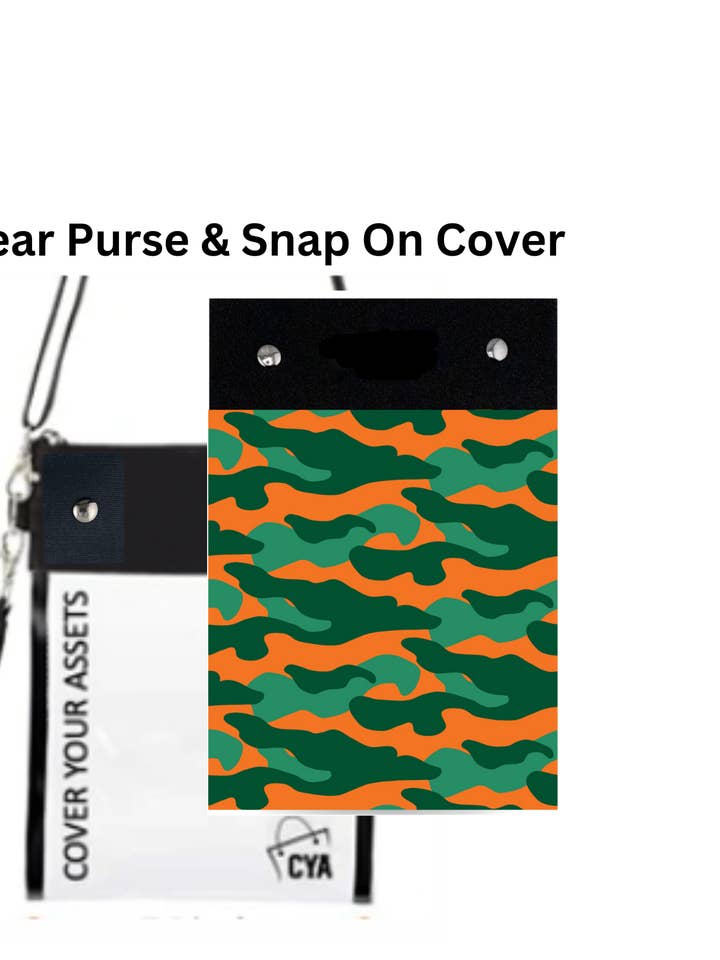 Green & Orange Camo - Tall - Purse & Cover for wholesale by CYA Accessories