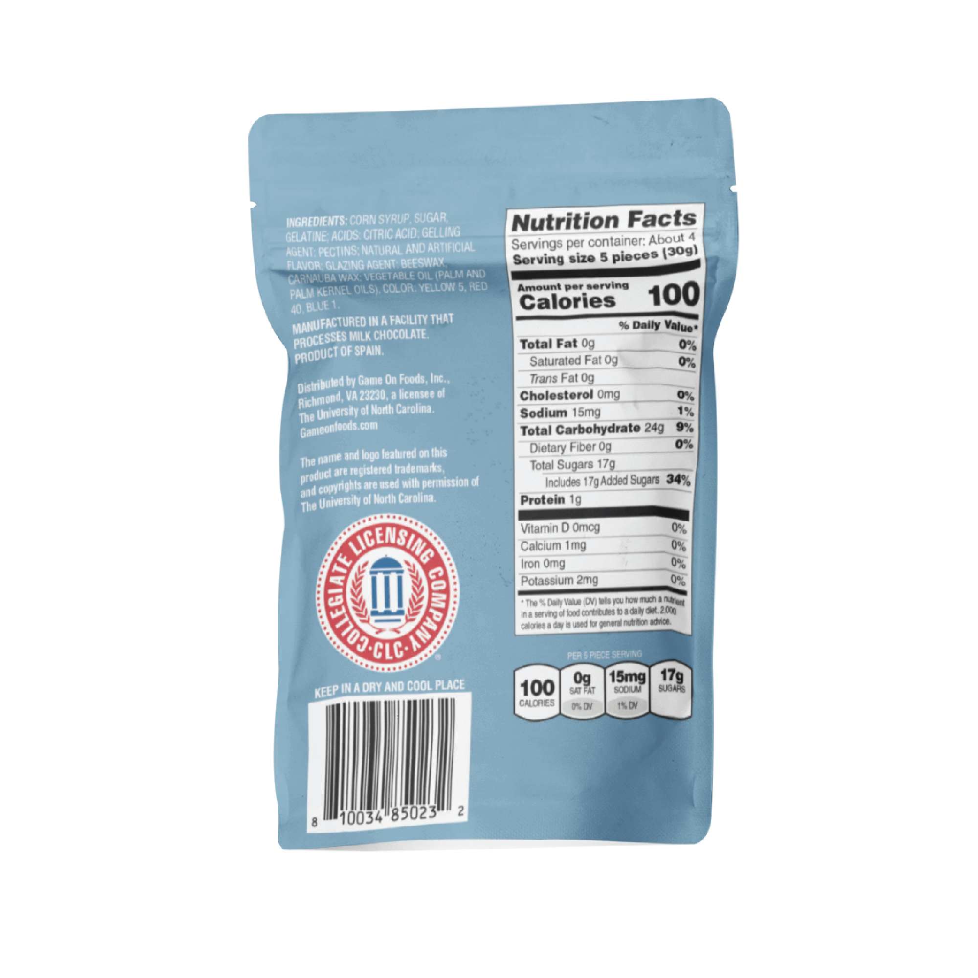 Wholesale North Carolina Tar Heels Gummies for your store Faire