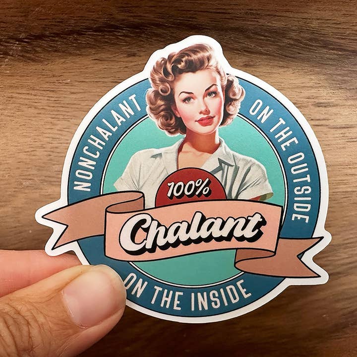 Missional Merch - Venta al por mayor Pegatina - Indiferente, 100% desenfadado, pegatina divertida, mujer vintage0