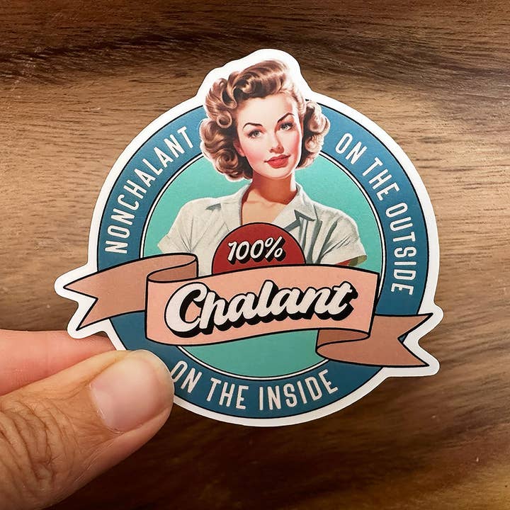 Missional Merch - Wholesale Sticker - Nonchalant / 100% Chalant | Funny Sticker | Vintage Woman