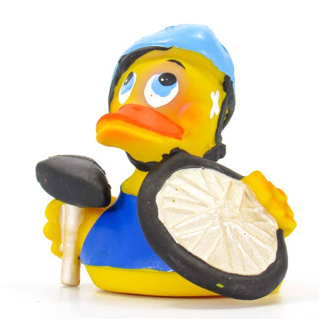 Bicycle Crash Rubber Duck for wholesale by Ducks in the Window