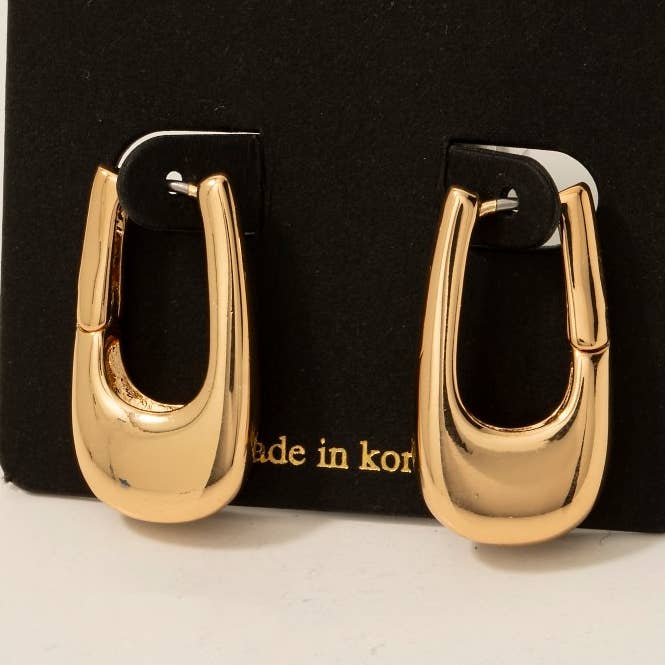Thick Bottom Oval Hinge Hoop Earrings for wholesale by Fame Accessories