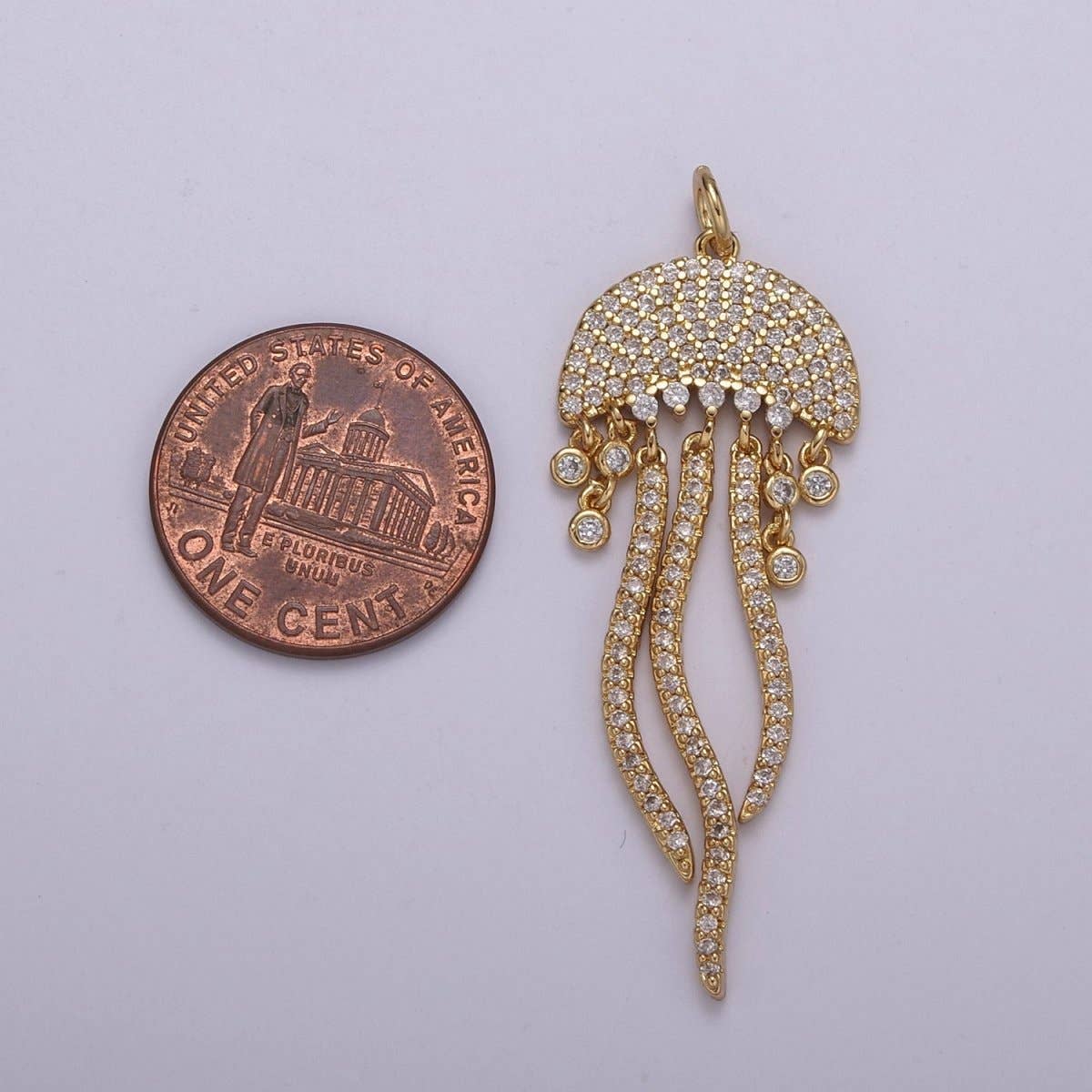14K Gold Filled Jellyfish Charm Micro Pave Dangle Charm Ocean Lover Pendant Under The Sea Inspired Nautical, Beach Charms N-220 N-221 for wholesale on Faire1