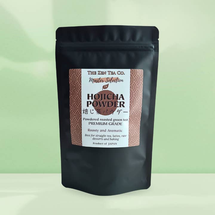 Hojicha Powder - Premium, 80g pouch Japanese Roasted Green T for wholesale by The Zen Tea Co.