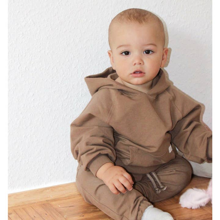 Biologische hoodie - Cocoa voor wholesale door Love Ko The Label