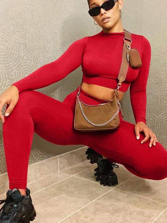 Flarix - Wholesale Top & Skirt Set - Women's - workout shirt and tights set13