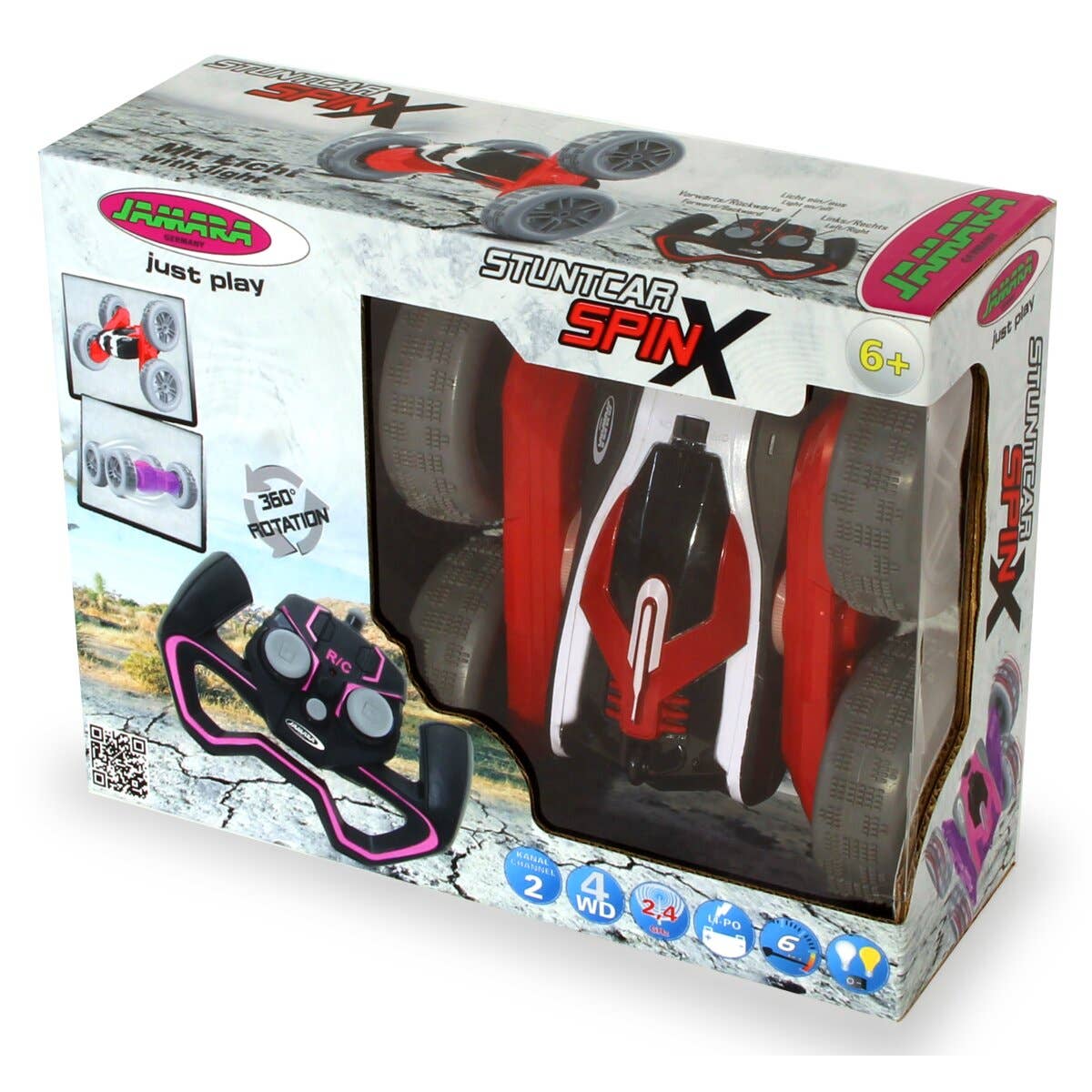 mhw24 - Wholesale Toy car/truck – Child - SpinX stunt car red/black 2.4GHz1