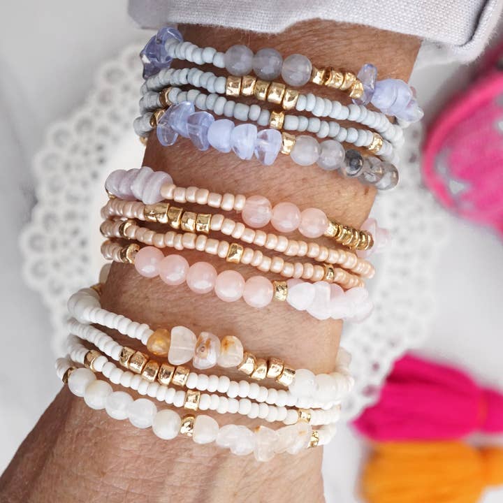 PennyLine inc - Wholesale Jewelry Set - Sunwashed Layers – Dainty Beaded Bracelet Set (4pc)7