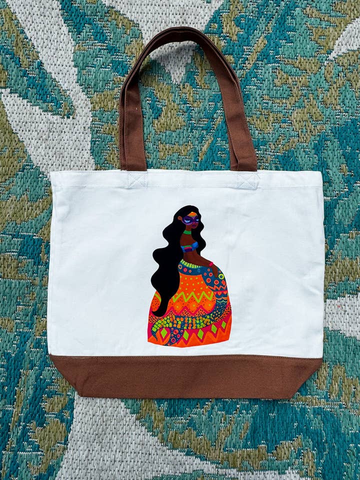 Landlocked Mermaid Canvas Tote Bag for wholesale by Unruly Femme
