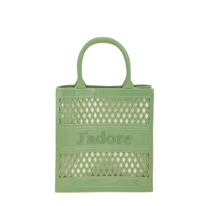 Pink Irene Wholesale - Wholesale Top Handle Bag - Women's - JADORE Mesh Style Top Handle Jelly Bag9