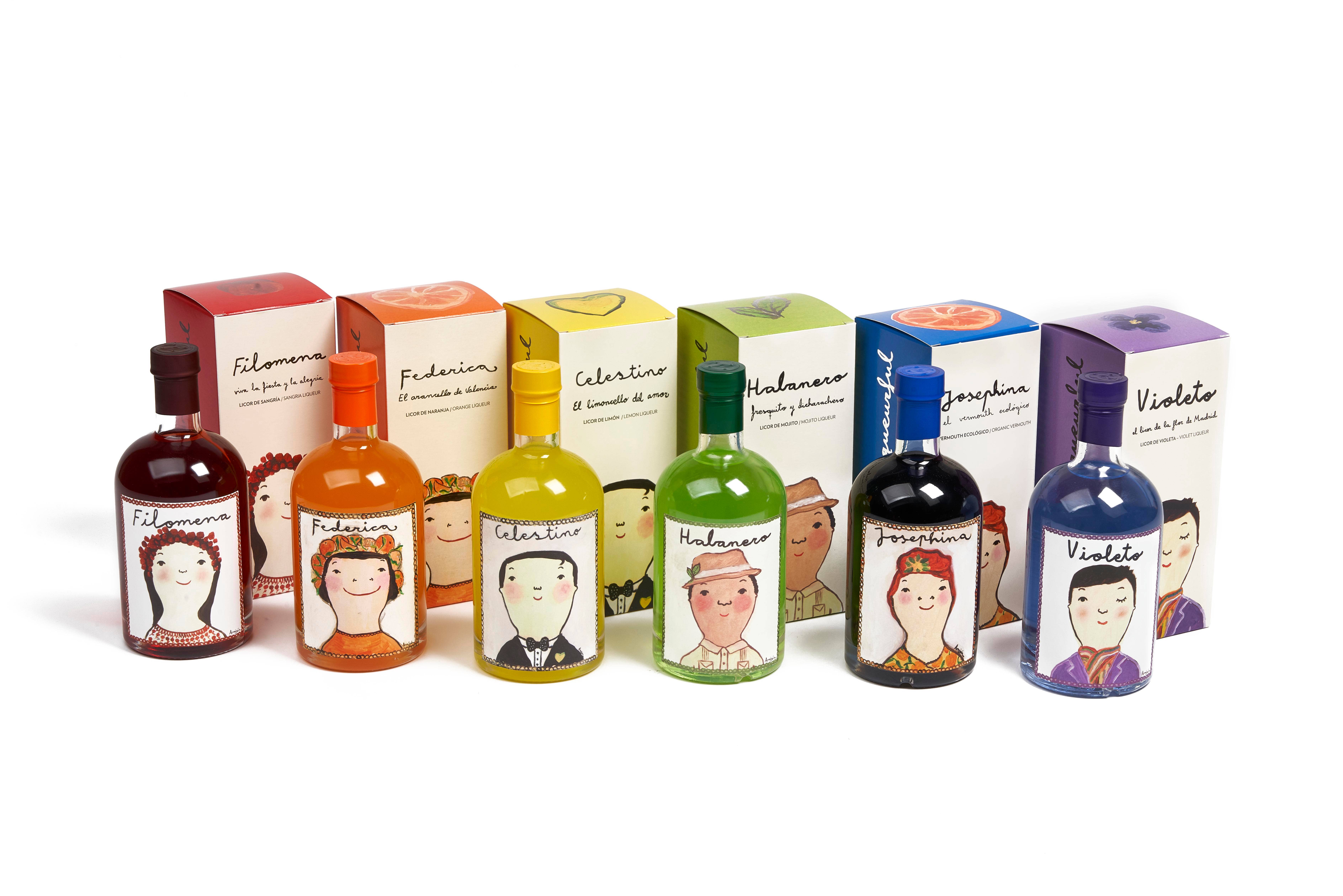 Liqueurful - Wholesale Likeur - Rainbow mix likeurset, 50 cl per fles1