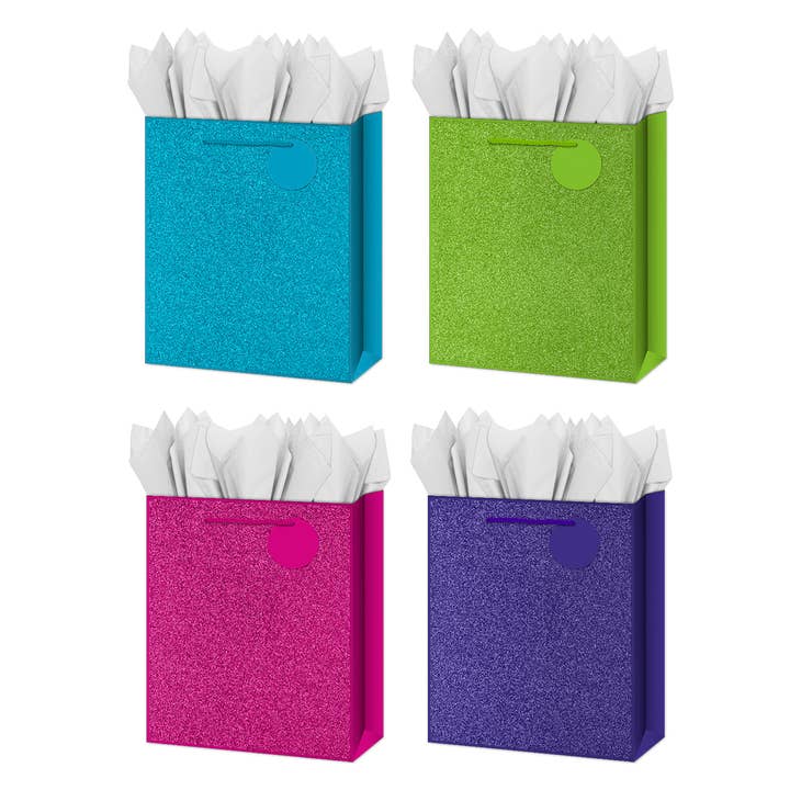 Everyday Gift Bag - Large- Bright Colors, 100% Solid Glitter for wholesale by Papercraft
