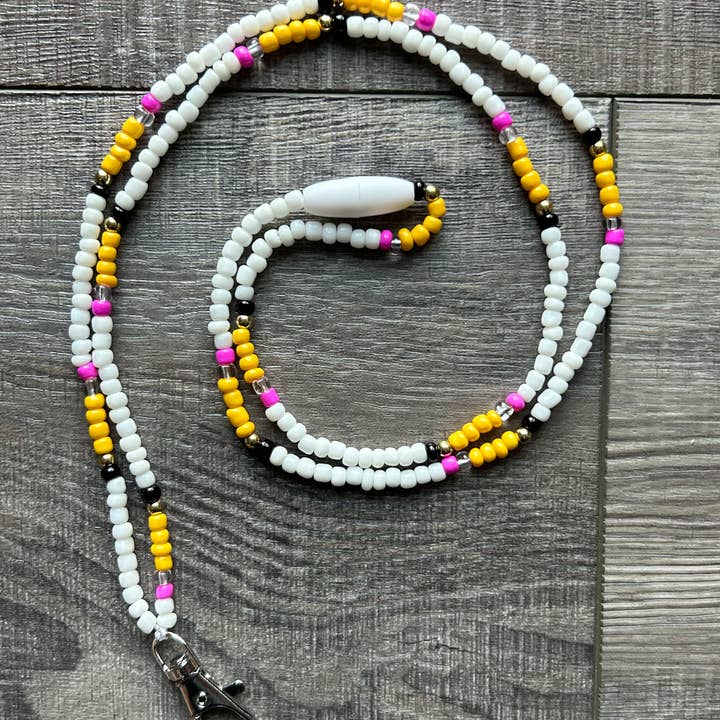 JILLIAN INK LLC - Wholesale Lanyard - Women's - Pencil Teacher Seed Bead Lanyard with Breakaway Clasp