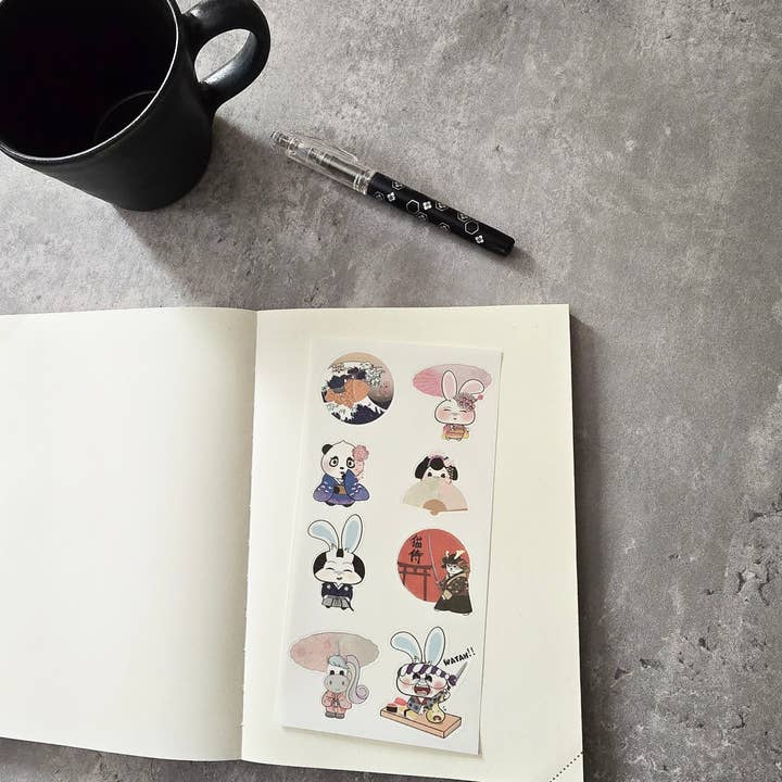 Miyo Art Design - Wholesale Sticker - Kimono Critters Sticker Sheet (2 Sheets)3